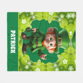 Couverture Polaire 3D Leprechaun St. Patrick's Day Personnalisé Enfan (Devant (Horizontal))