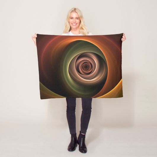 Couverture Polaire 3D Spirale Abstraite couleurs chaudes Art fractal  (En situation)