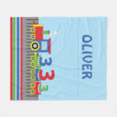 Couverture Polaire 3e anniversaire Train Personnaliser le nom (Devant (Horizontal))