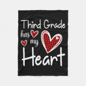 Couverture Polaire 3rd Third Grade Has My Heart Buffalo Print Teacher (Devant)
