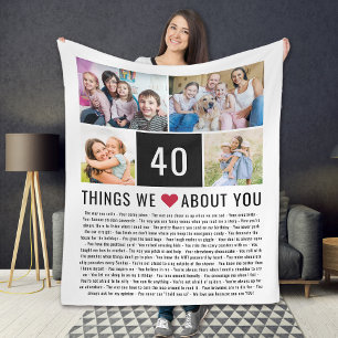 Couverture Polaire 40 Choses Que Nous Aimons De Vous 40e anniversai