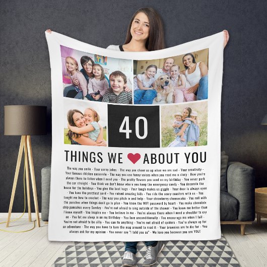 Couverture Polaire 40 Choses Que Nous Aimons De Vous | 40e anniversai