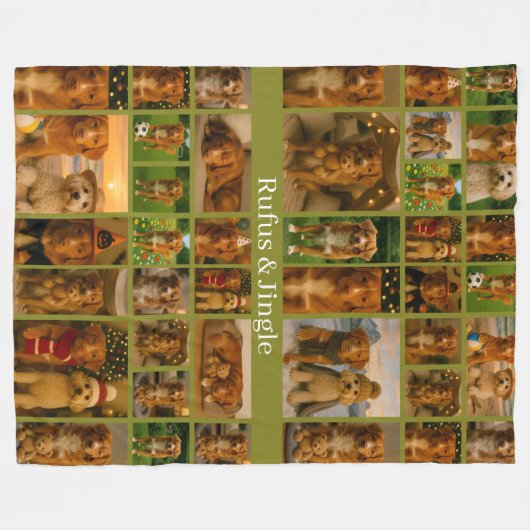 Couverture Polaire 40 Photo Collage Template And Text Personalized (Devant (Horizontal))