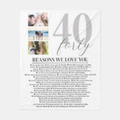 Couverture Polaire 40 Raisons Nous Vous Aimons Poster D'Art Cadeau (Devant)