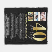 Couverture Polaire 40 Raisons pour lesquelles nous vous aimons Cadeau (Devant (Horizontal))