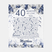 Couverture Polaire 40e anniversaire 40 raisons Nous vous aimons Bleu (Devant)