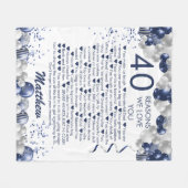 Couverture Polaire 40e anniversaire 40 raisons Nous vous aimons Bleu (Devant (Horizontal))