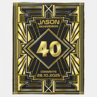 40e anniversaire Art Déco Gold Black Great Gatsby