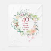 Couverture Polaire 40e anniversaire du Mariage Ruby Floral Garland (Devant)