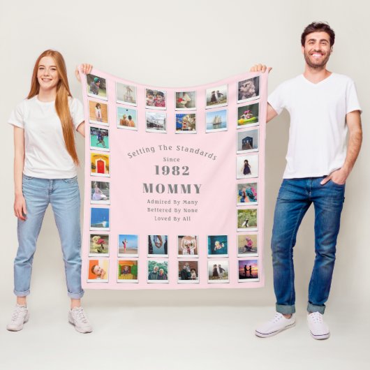 Couverture Polaire 40e anniversaire Photo Collage Mommy Fleece Blanke (En situation)