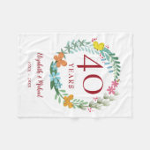 Couverture Polaire 40e anniversaire Ruby Floral Butterfly Wreath (Devant (Horizontal))