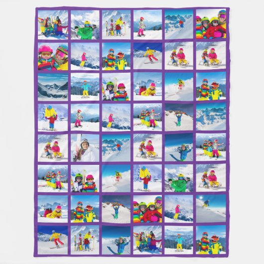 Couverture Polaire 48 Collage de photos Violet Royal (Devant)