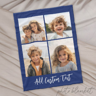 Couverture Polaire 4 Collage de photos - vous pouvez changer le fond 