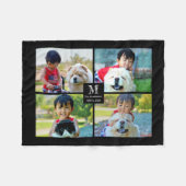 Couverture Polaire 4 Collage photo Customisé avec monogramme (Devant (Horizontal))