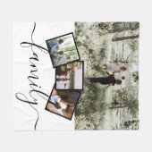 Couverture Polaire 4 Famille de collages photo personnalisée (Devant (Horizontal))