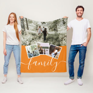 Couverture Polaire 4 Famille de collages photo personnalisée