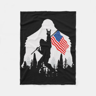 Couverture Polaire 4 juillet Chemise Bigfoot Sasquatch Usa American F