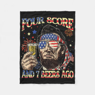 Couverture Polaire 4 juillet Patriote De Bière Boire Quatre Score Et
