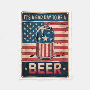 Couverture Polaire 4 juillet Rétro D Jour Pour être une bière Drapeau
