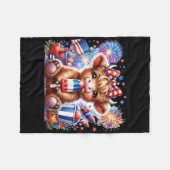 Couverture Polaire 4 juillet Vache Popsicle Firework Usa American (Devant (Horizontal))