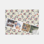 Couverture Polaire 4 Photo Booth Cute Panda Bear Personnalisé (Devant (Horizontal))