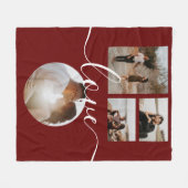 Couverture Polaire 4 Photo Collage Amour Personnalisé (Devant (Horizontal))