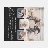 Couverture Polaire 4-Photo Collage de souvenirs précieux Hommage comm (Devant (Horizontal))