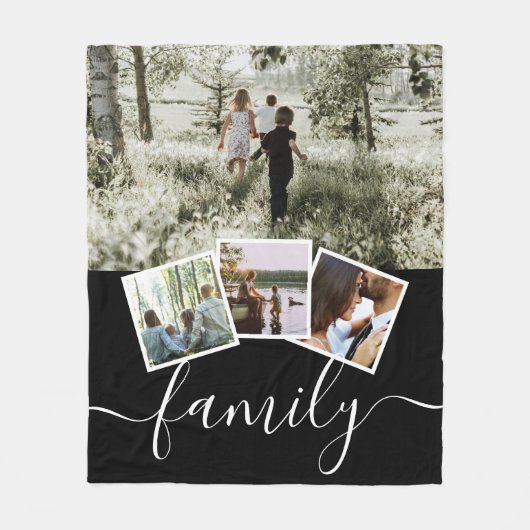 Couverture Polaire 4 Photo Collage Family Personalized (Devant)