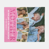 Couverture Polaire 4 Photo Collage Maman Mère (Devant (Horizontal))