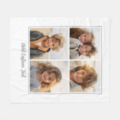 Couverture Polaire 4 Photo Collage Texte de Script Tendance - Gris Bl (Devant (Horizontal))