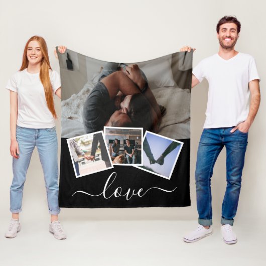 Couverture Polaire 4 Photo Love Personnalisée (En situation)