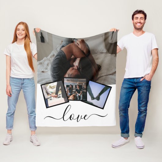 Couverture Polaire 4 Photo Love Personnalisée (En situation)