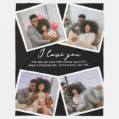 Couverture Polaire 4 Photo personnalisée et Modèle de texte (Devant)