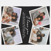 Couverture Polaire 4 Photo personnalisée et Modèle de texte (Devant (Horizontal))