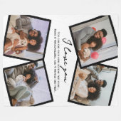 Couverture Polaire 4 Photo personnalisée et Modèle de texte (Devant (Horizontal))