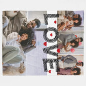 Couverture Polaire 4 Photos Collage Amour Avec Coeurs (Devant (Horizontal))