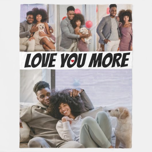 Couverture Polaire 4 Photos Collage Love You More (Devant)