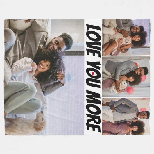 Couverture Polaire 4 Photos Collage Love You More (Devant (Horizontal))