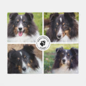 Couverture Polaire 4 Photos personnalisées pour animaux de compagnie (Devant (Horizontal))