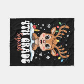 Couverture Polaire 4th Grade Squad Reindeer Christmas Lights Cute Win (Devant (Horizontal))