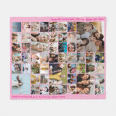 Couverture Polaire 50 Picture Photo Collage Custom Color Pink (Devant (Horizontal))