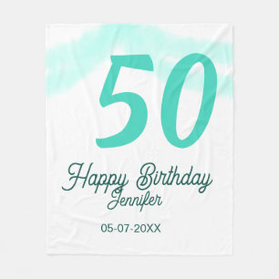 Couverture Polaire 50e anniversaire ajouter nom date année vert paste