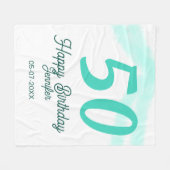 Couverture Polaire 50e anniversaire ajouter nom date année vert paste (Devant (Horizontal))