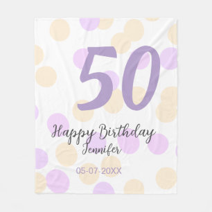 Couverture Polaire 50e anniversaire ajouter nom date violet orange po