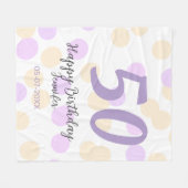 Couverture Polaire 50e anniversaire ajouter nom date violet orange po (Devant (Horizontal))