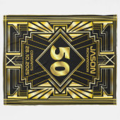 Couverture Polaire 50e anniversaire Art Déco Gold Black Great Gatsby (Devant (Horizontal))
