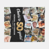 Couverture Polaire 50e anniversaire Cadeau Multi Photo (Devant (Horizontal))