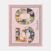 Couverture Polaire 50e anniversaire de fête Photo Collage Dusty Blush (Devant)