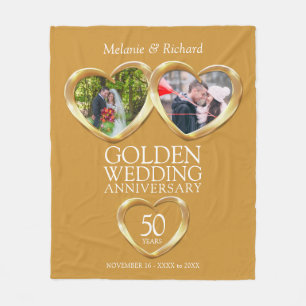Couverture Polaire 50e anniversaire d'or maintenant et puis coeur pho