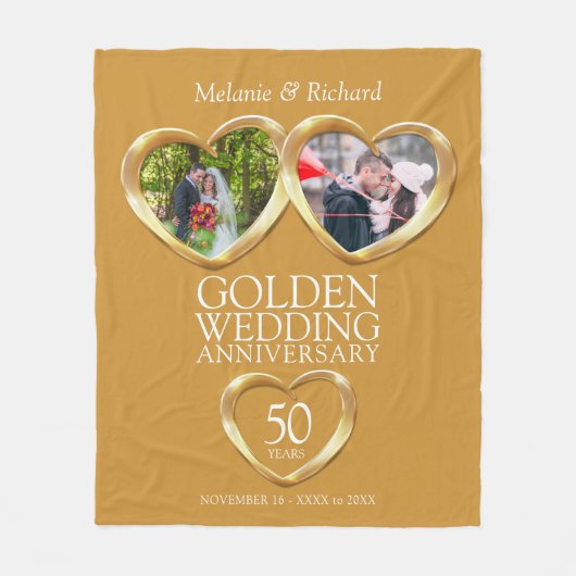 Couverture Polaire 50e anniversaire d'or maintenant et puis coeur pho (Devant)